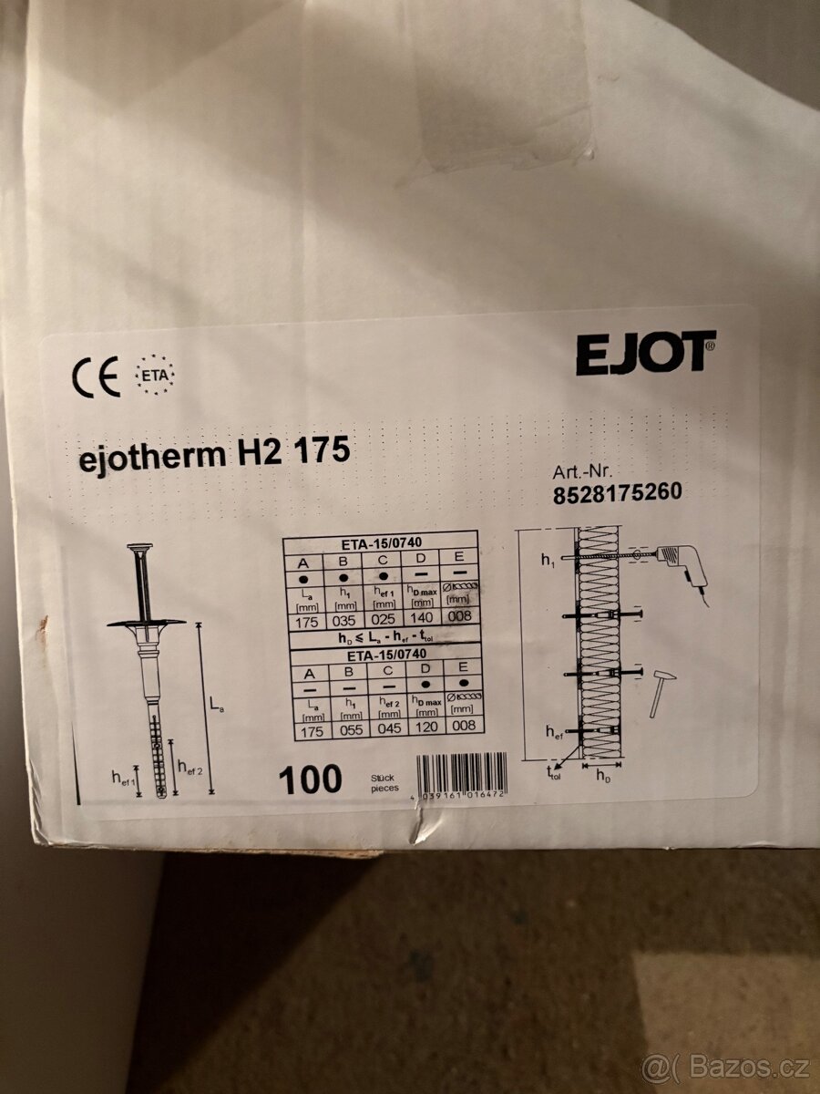 Fasádní hmoždinky Ejotherm H2 175mm - 2