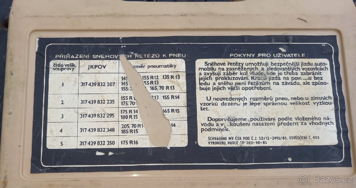 Sněhové řetězy pro pneu R 12 a R 13 na osobni automobily - 2