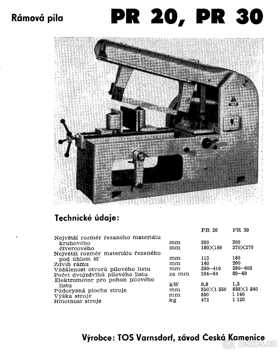 Rámová pila PR20 - 2