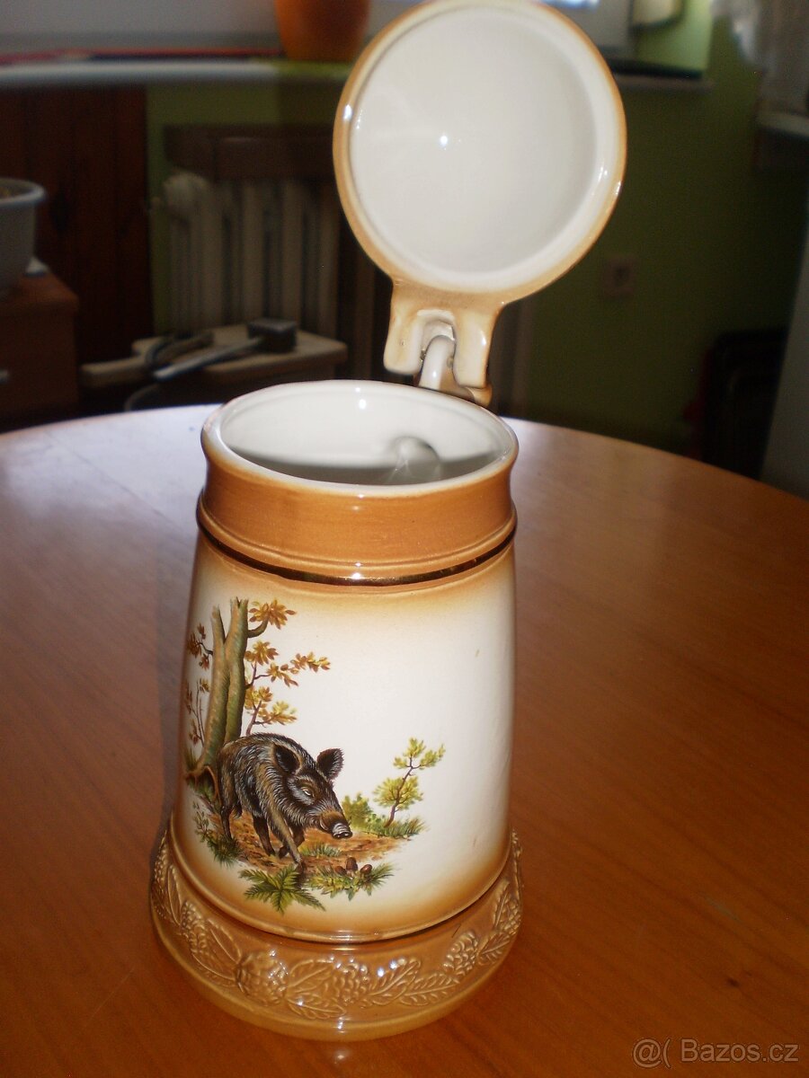 půlitr - keramický s poklopem - ++NOVÝ++ - vitrína - 2