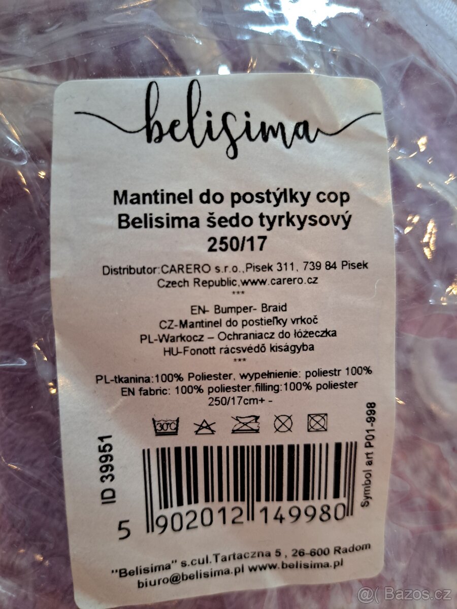 Mantinel do postýlky 2,5 metru - 2