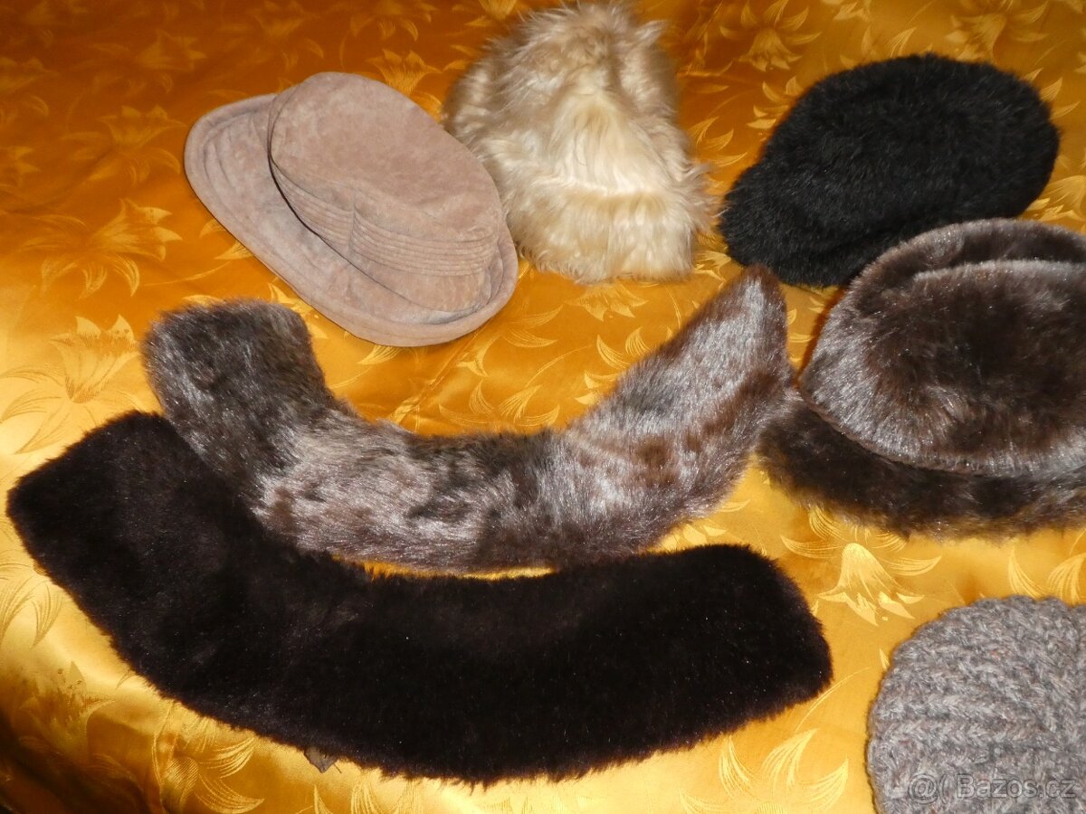 Chlupatá retro čepice, baret, papacha. - 2