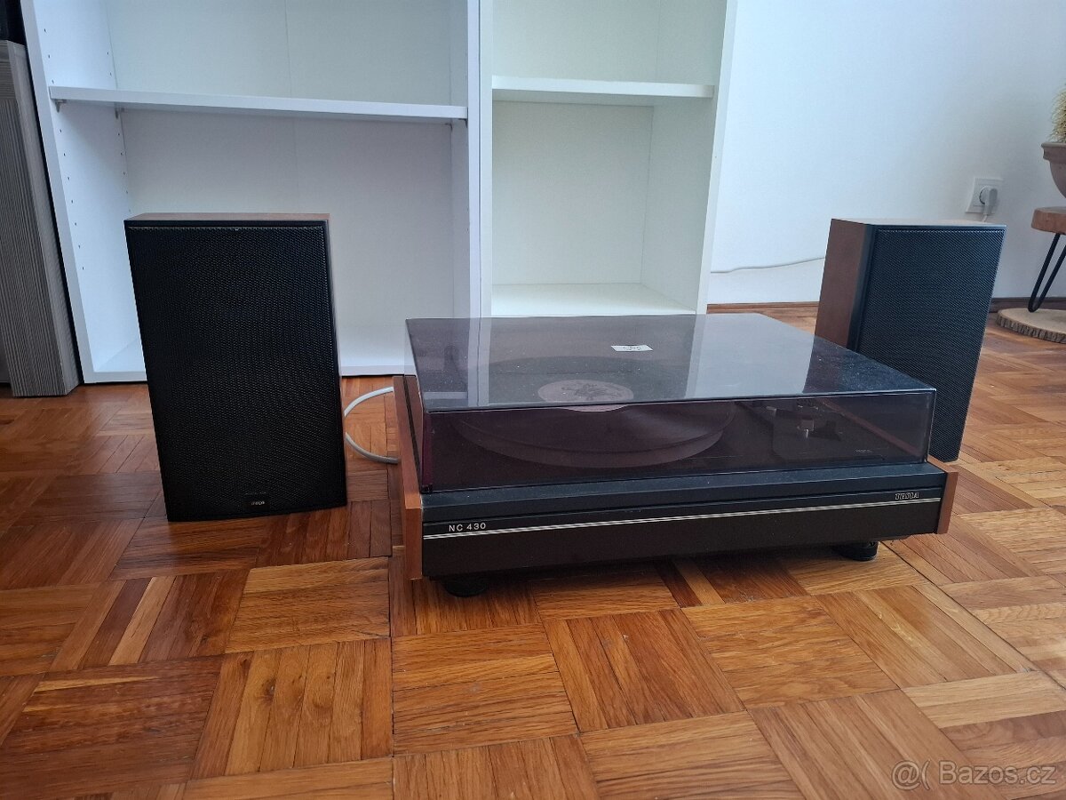 Gramofon Tesla NC 430 + zesilovač Tesla AZS 222 + reprodukto - 2