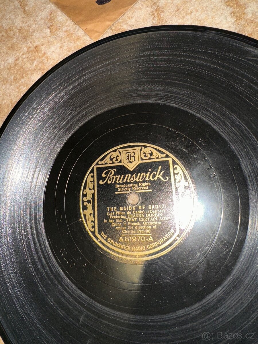 Starožitná šeláková deska Brunswick - 2