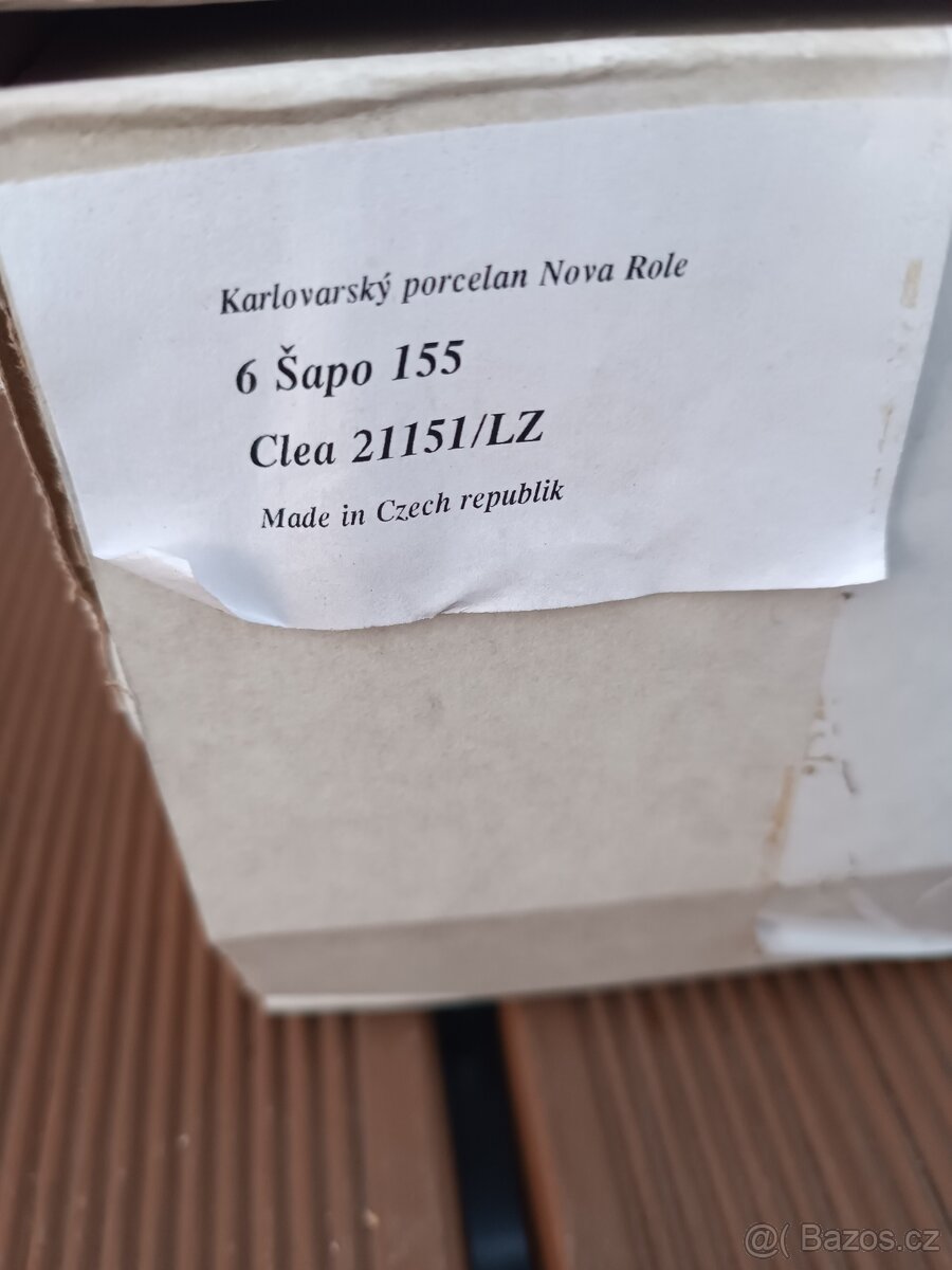 Retro sada Karlovarský porcelán 6 šálku a 6 talířku. - 2