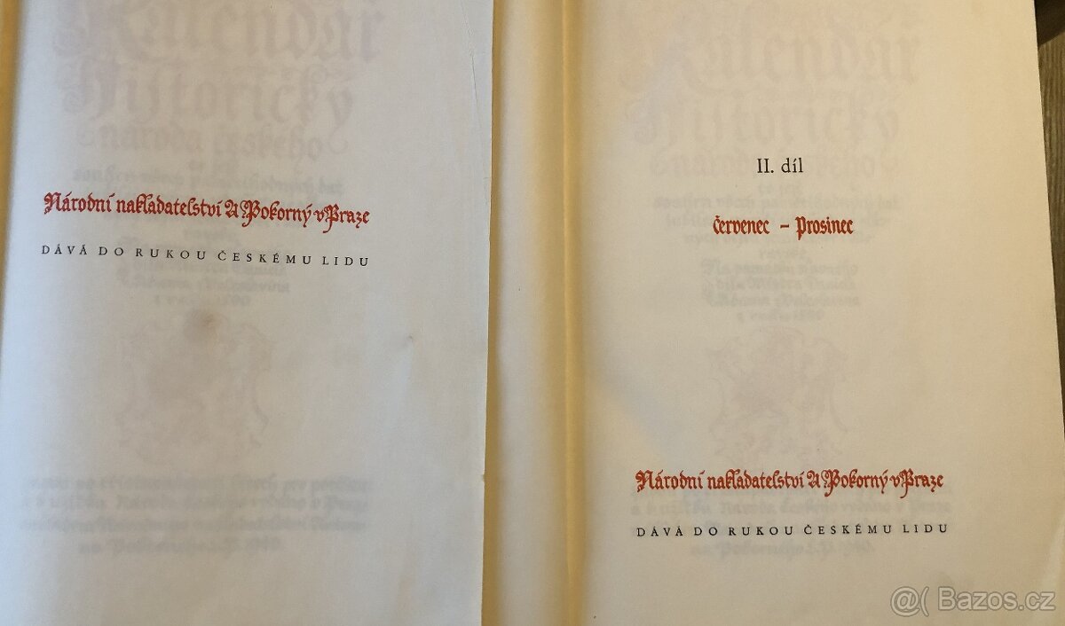 Kalendář historický národa českého / I. a II. díl - 2