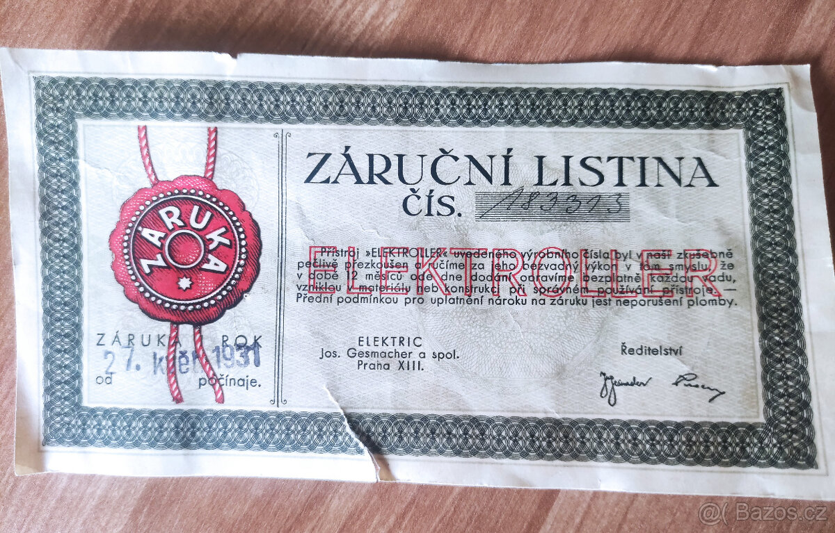 Historický masážní strojek - 2