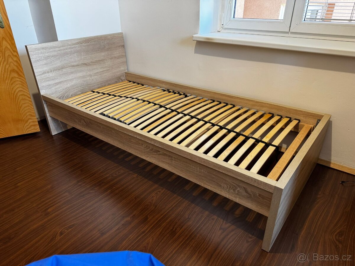 2x Postel 90x200 + rošty + matrace - 2