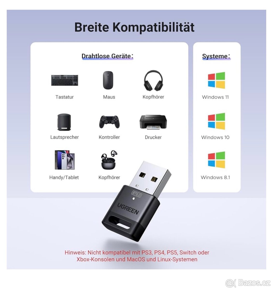Adaptér Bluetooth 6.0 dongle pro PC, USB - 2