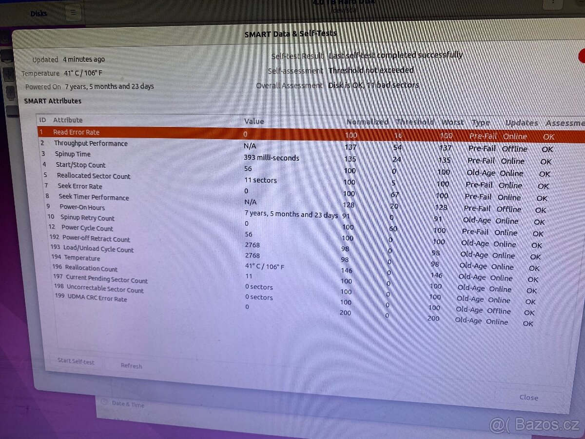 WD Gold 4 Tb - otestovaný - 2