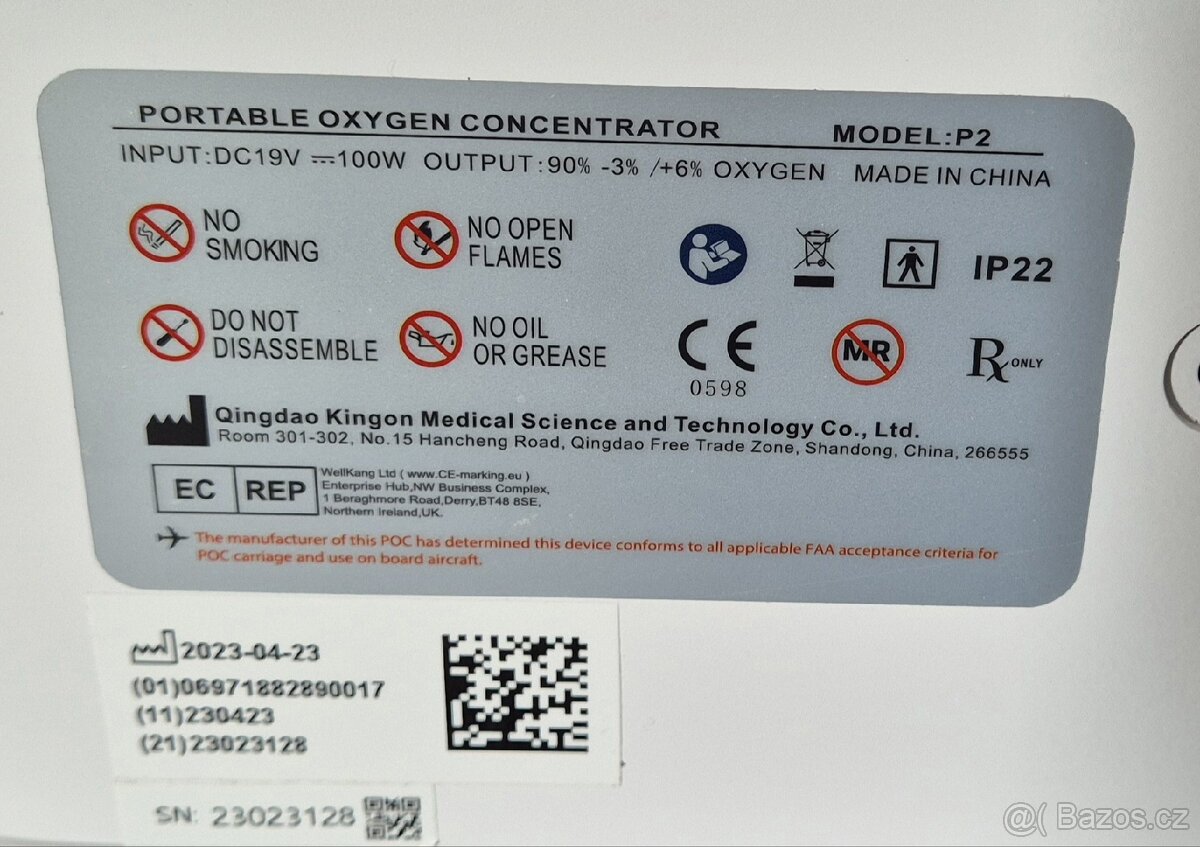 Kyslíkový koncentrátor s baterií - 2