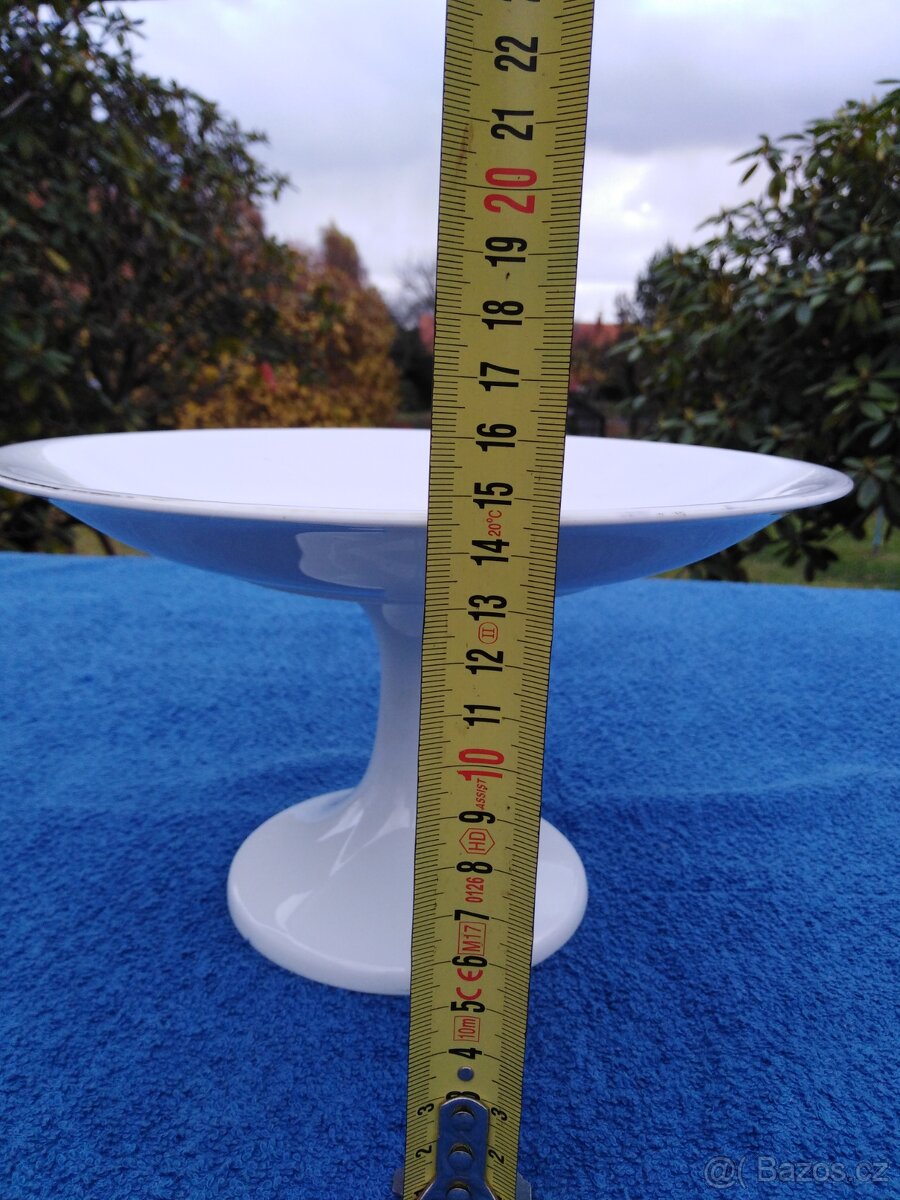 Starožitný porcelánový podnos na nožce - 2