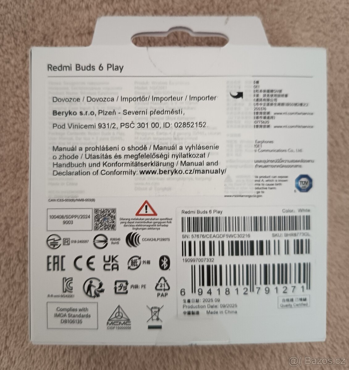 nové Xiaomi Redmi Buds 6 Play bílé - 2