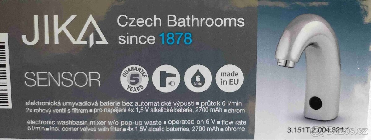 Koupelnová umyvadlová baterie JIKA - bezdotyková - 2