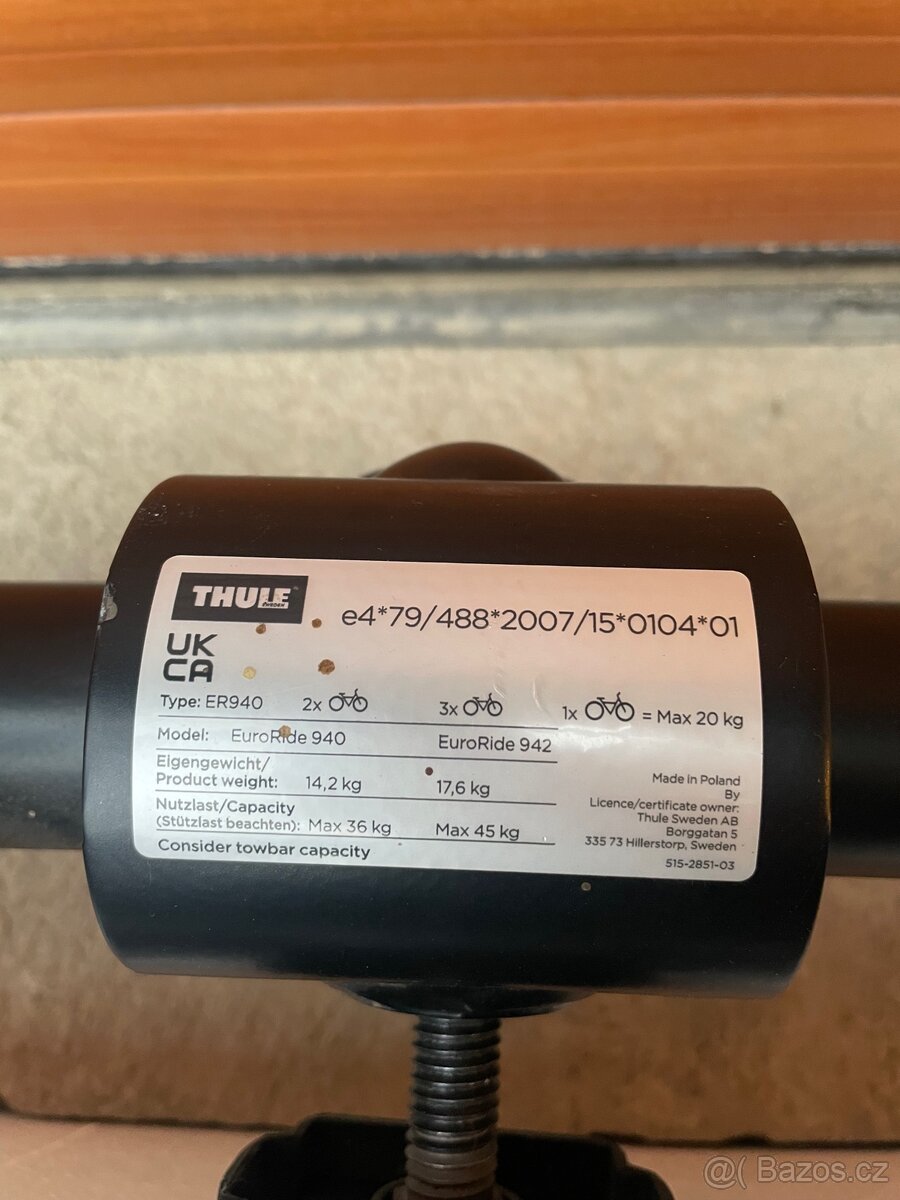 Nosič kol Thule na tažné zařízení - 2