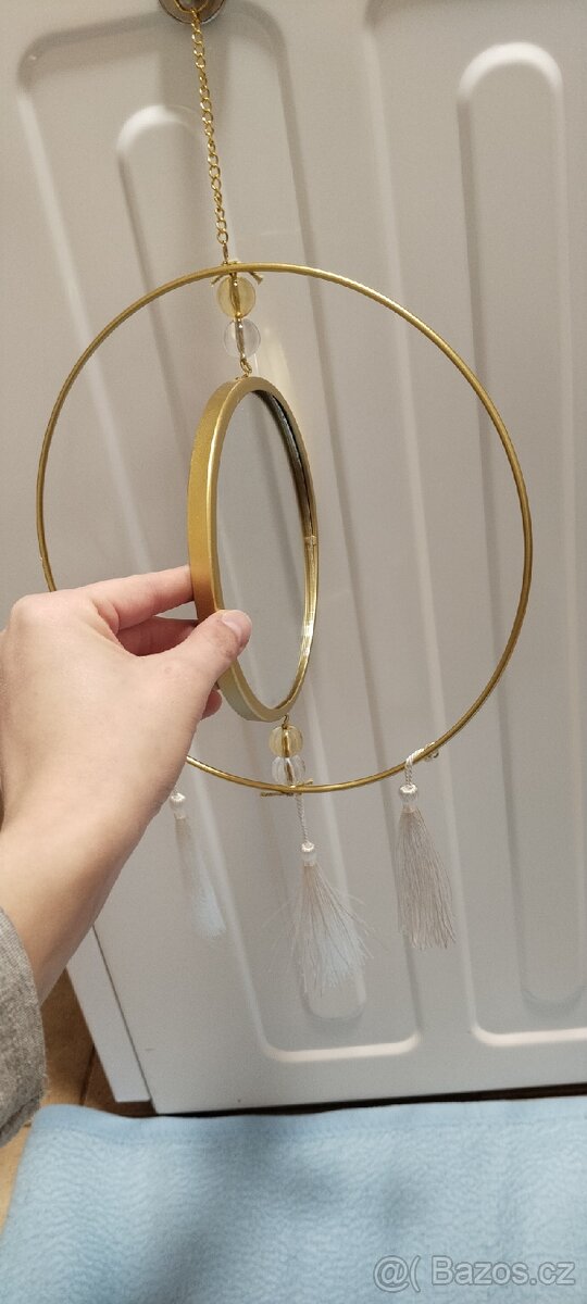 Kulaté závěsné zrcadlo v Boho stylu - 2