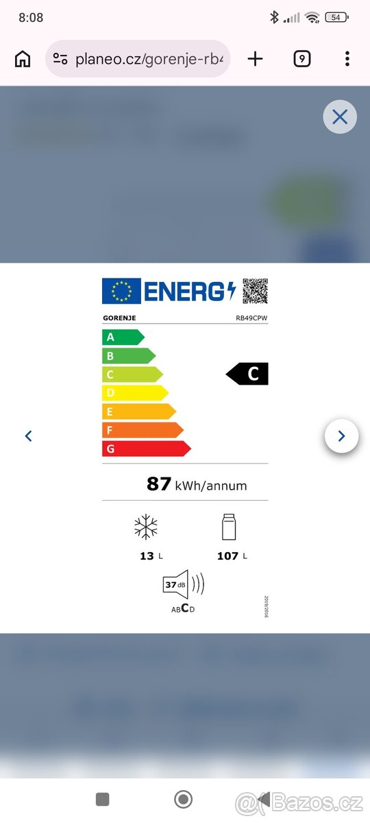 Lednice s mrazákem Gorenje - 2
