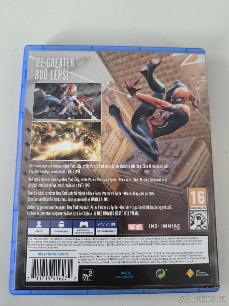 Prodám hru na PS4 SPIDER-MAN - 2