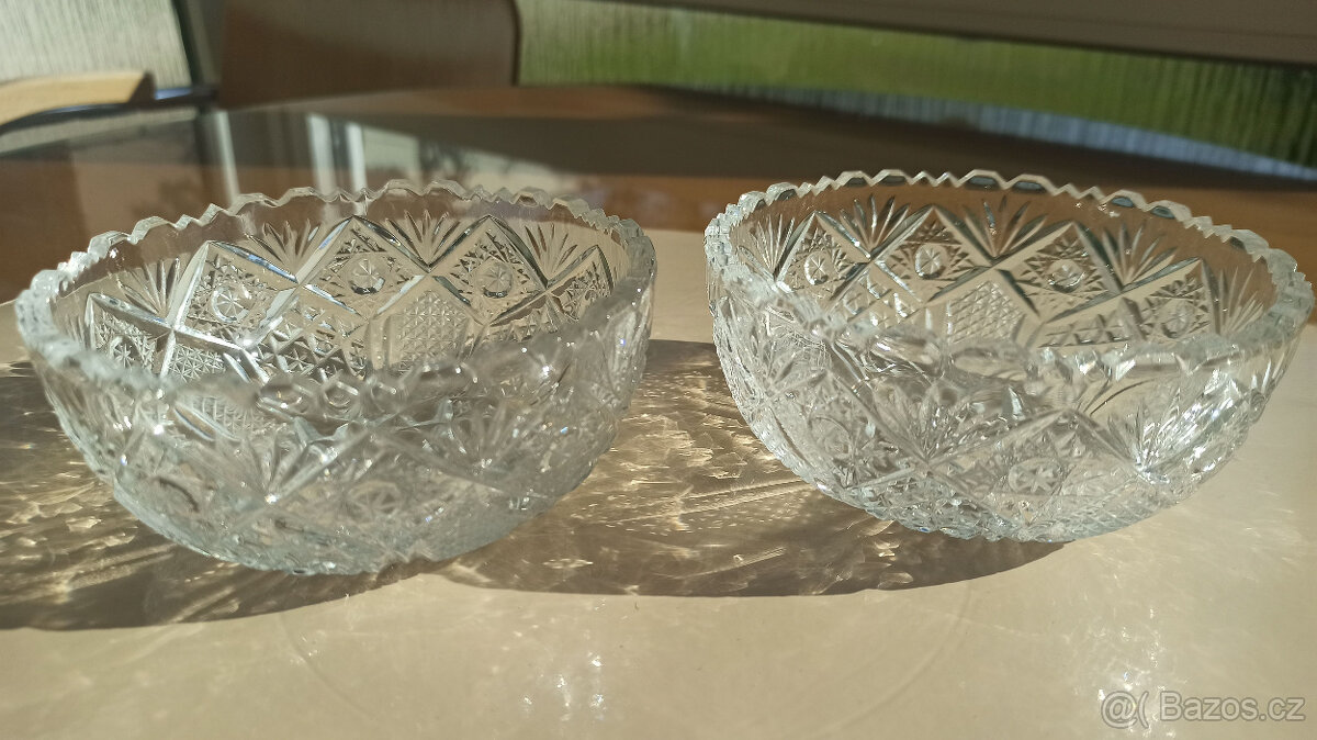 RETRO -> kompotové misky - broušené - 2