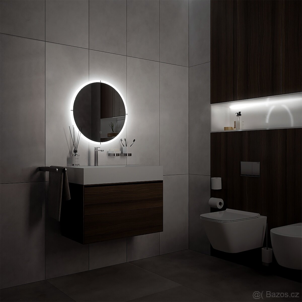 Kulaté LED zrcadlo pr. 600 s dotykovým senzorem - 2