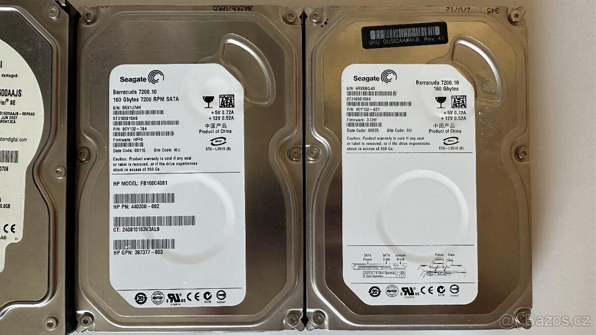 Pevné disky 160GB / SATA / 3,5" - 2