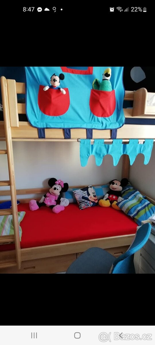 Dvoupatrová postel z masivu Domestav - 2