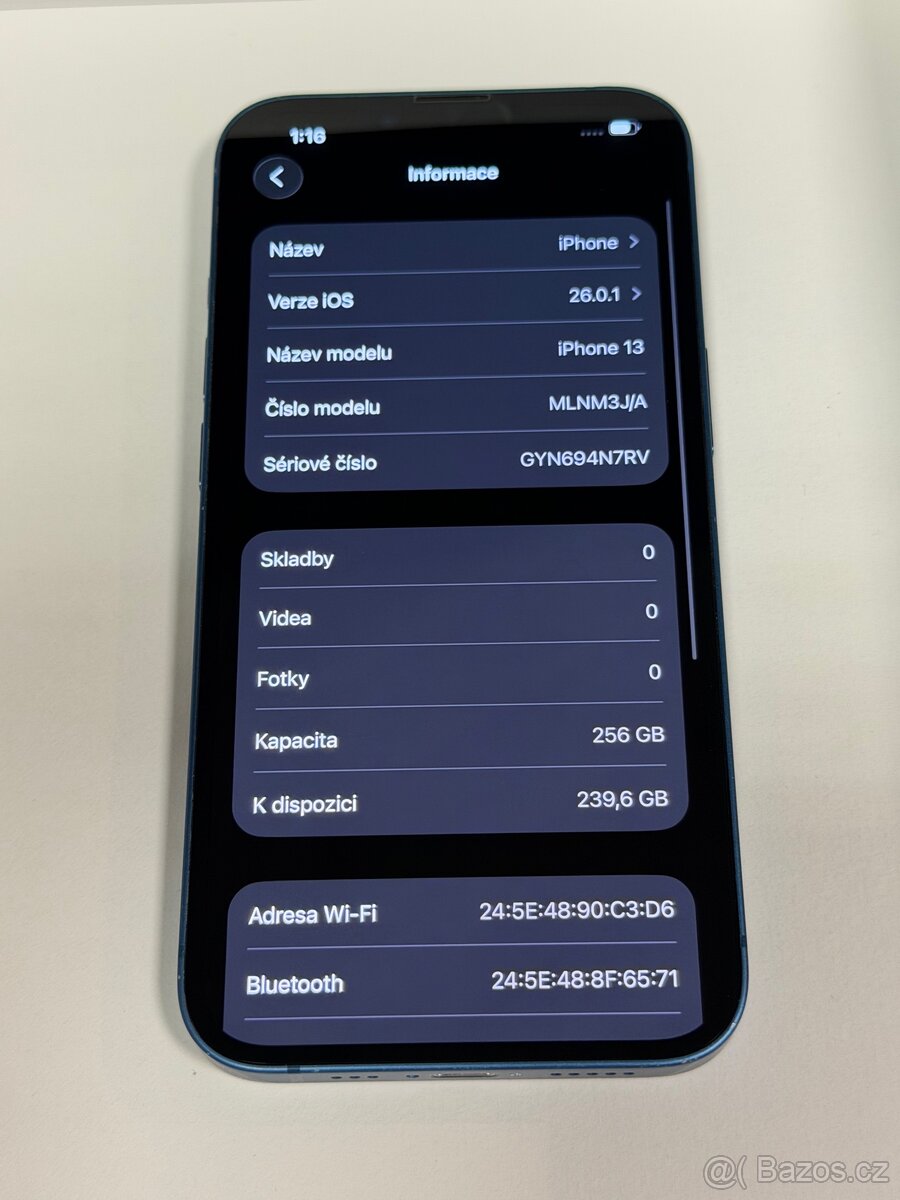 iPhone 13 256GB 91% Kondice Baterie / Záruka - 2