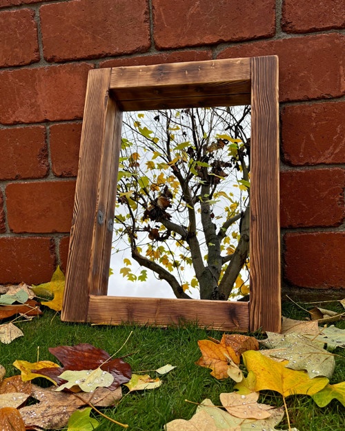 Zrcadlo v dřevěném 3D rámu 60x80 cm - 2