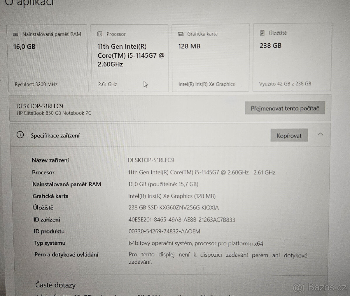 HP EliteBook 850 G8 - i5 16GB RAM SSD250GB - 2