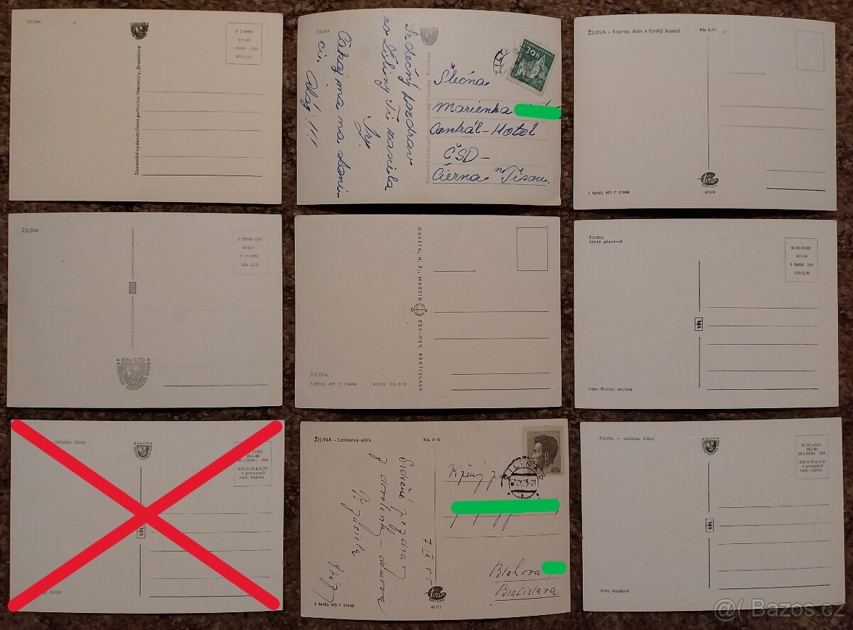 Pohľadnice - ŽILINA (čiernobiele + malý formát) - 2