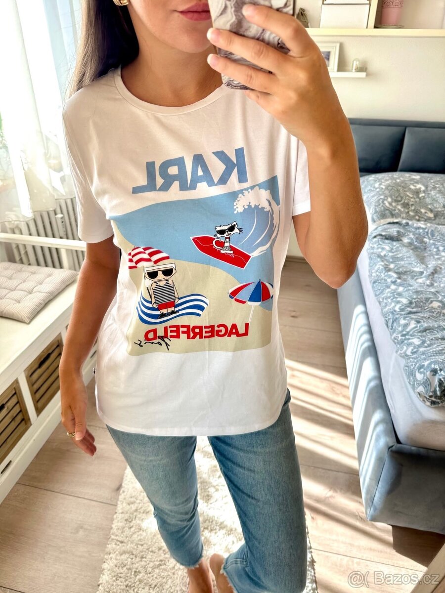 KARL LAGERFELD BÍLÉ TRIČKO 3 - 2