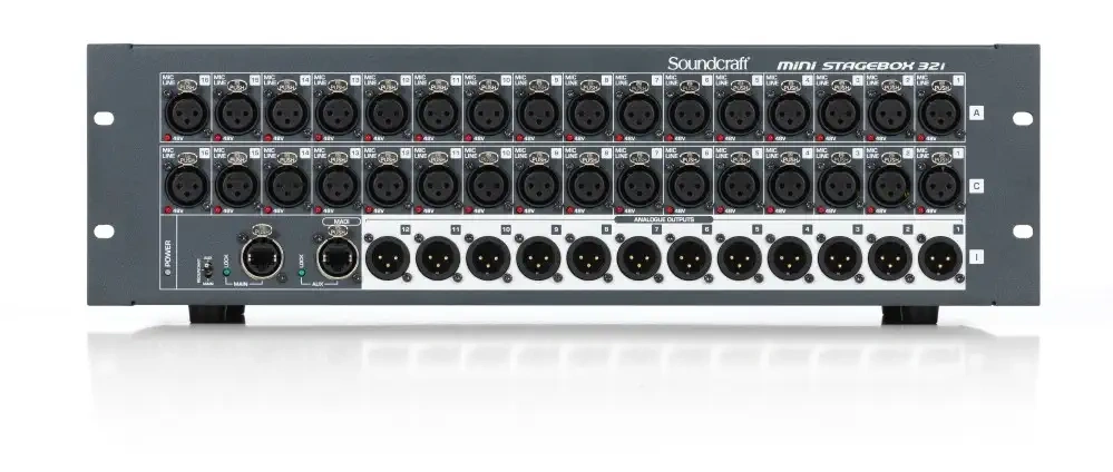 SOUNDCRAFT Mini StageBox 32r + Flight Rack 19" 3U/45 + manu - 2