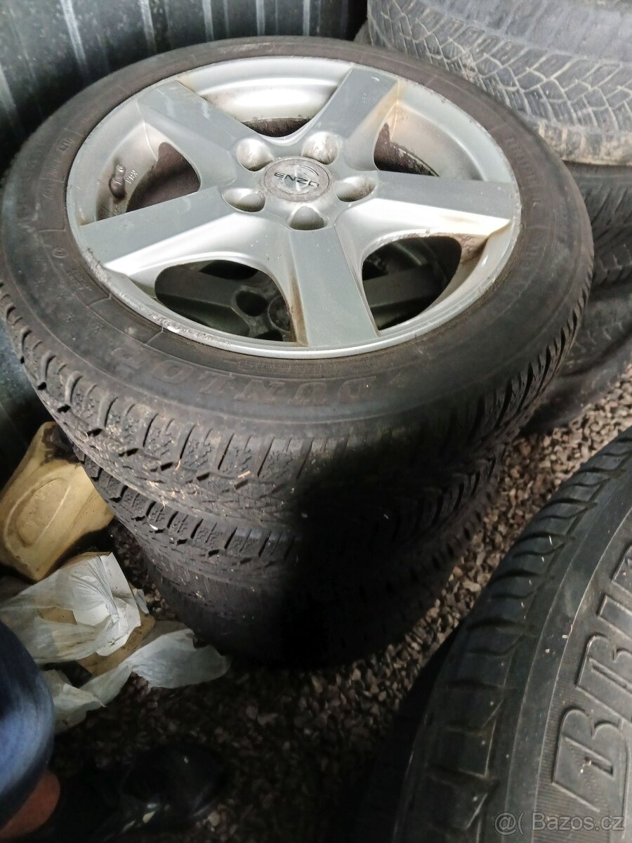 ALU kola ENZO 5x100 + zimní pneu 185/55 R15 - 2