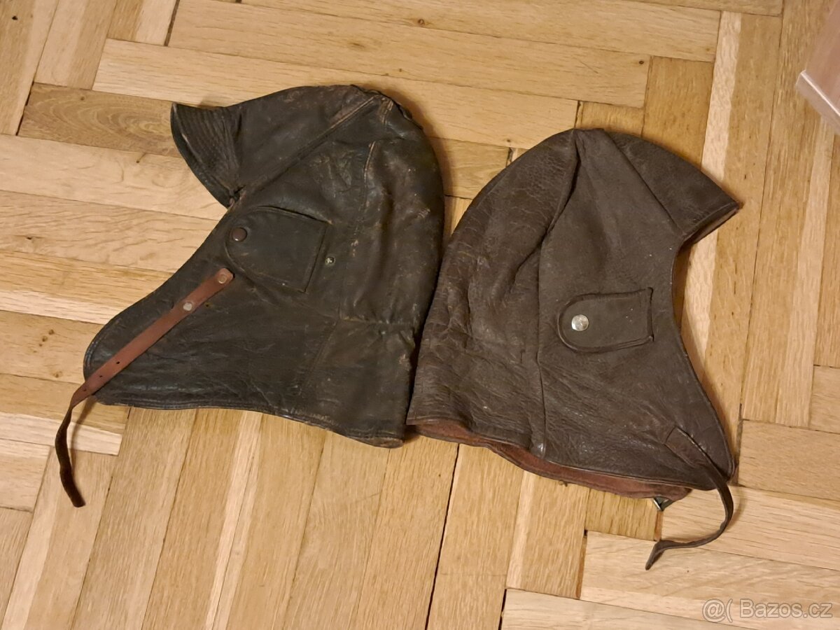 Kožené kukly na motocykl (hnědá a černá, vel. 59-60 cm) - 2