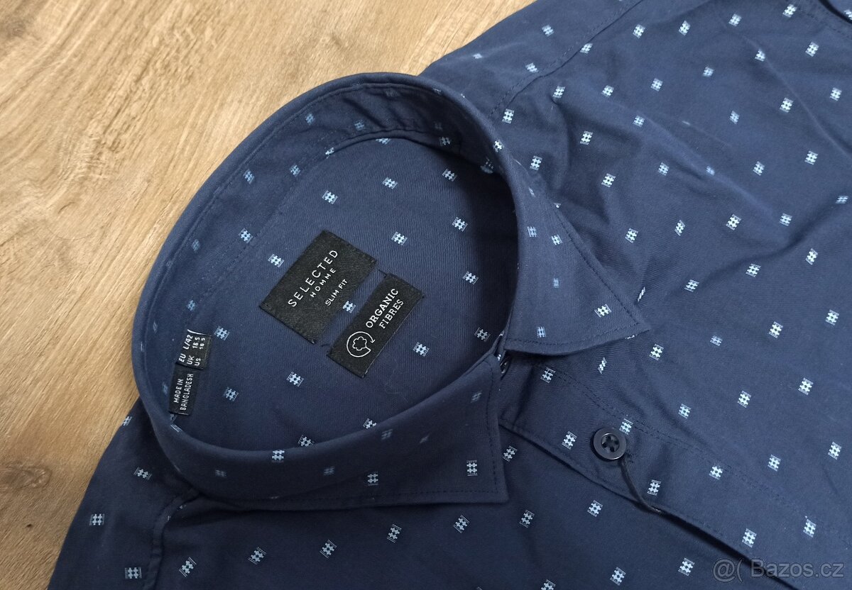 Nová pánská tmavě modrá košile s dlouhým rukávem - L/42 - 2