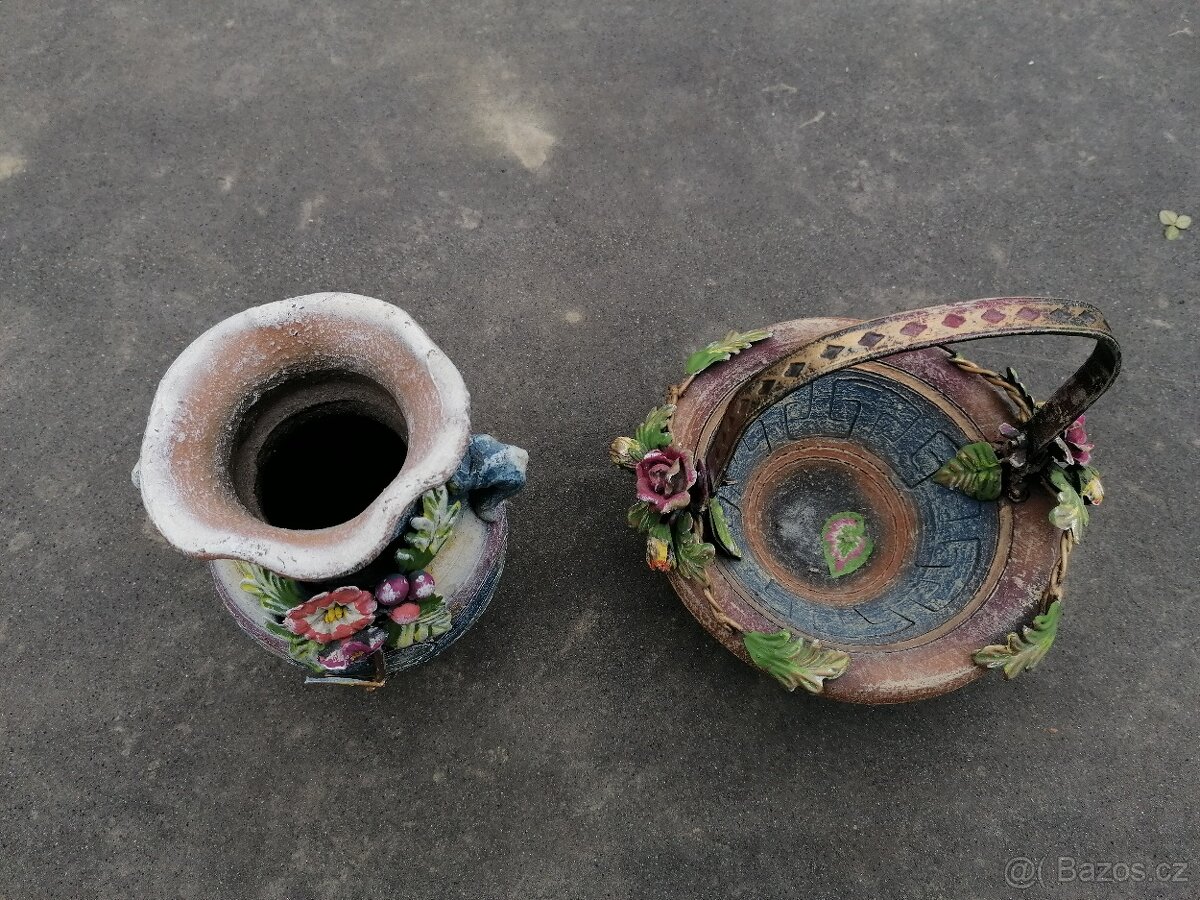Predám keramická váza a košík - 2