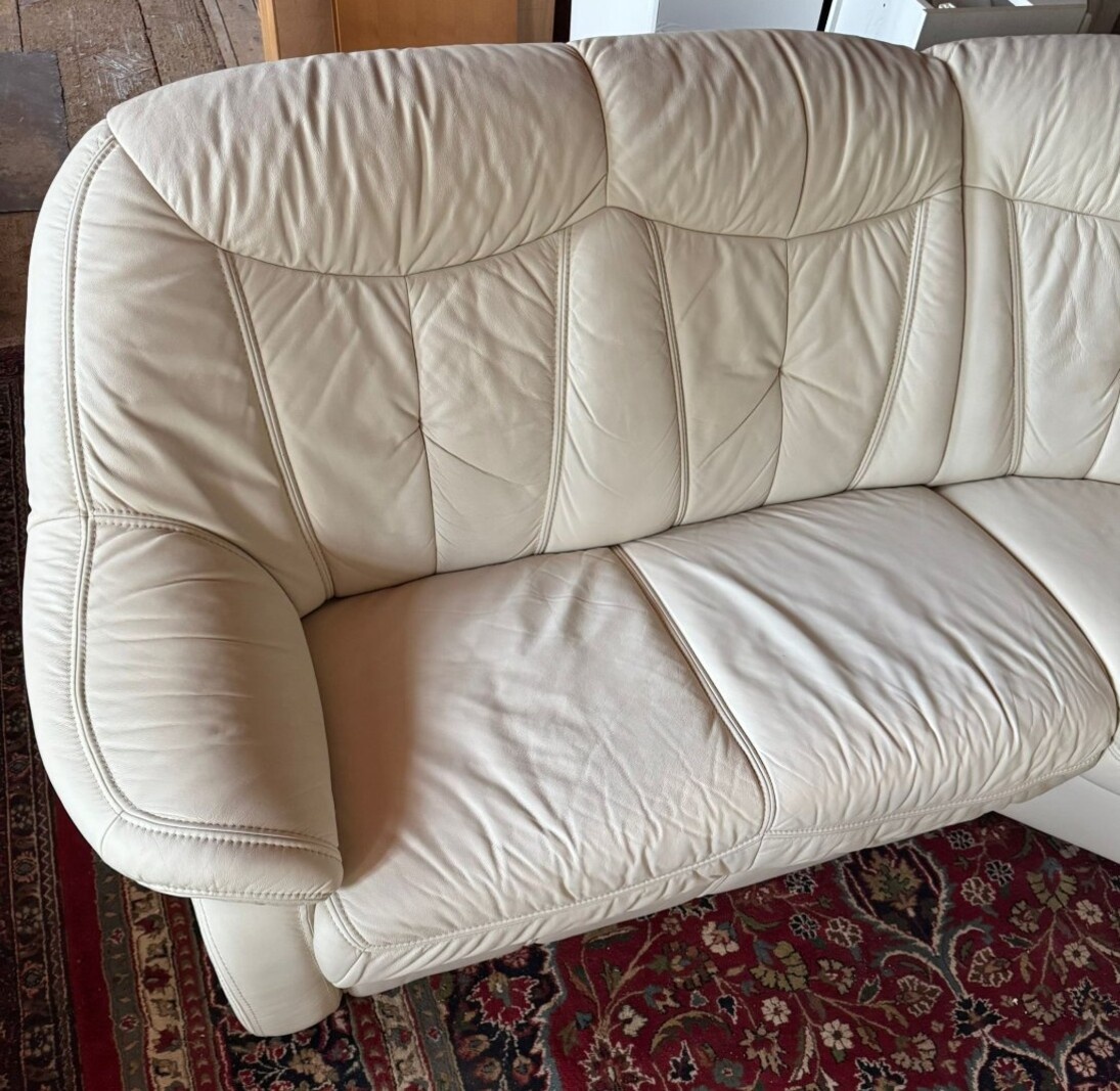 Světlá kožená sedačka do Účka, 4979 - 2