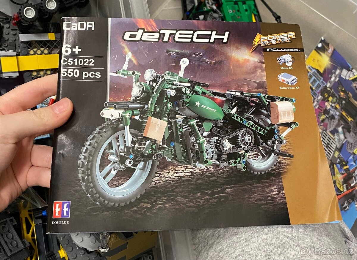 CADA Stavebnice vojenský motocykl 1:8 s elektrickým pohonem - 2