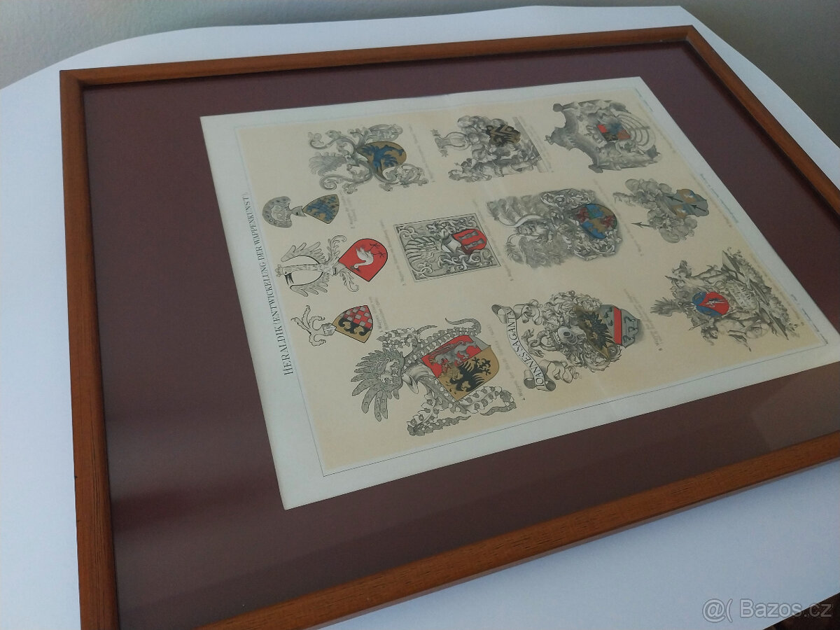 Heraldika, historie vývoje erbů, chromolitografie z r. 1893 - 2