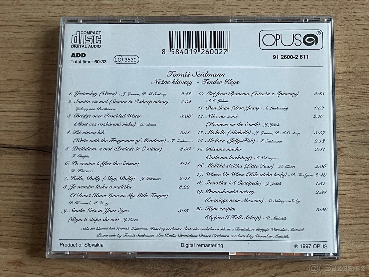 CD – Tomáš Seidmann – Nežné klávesy / Tender Keys – nové - 2