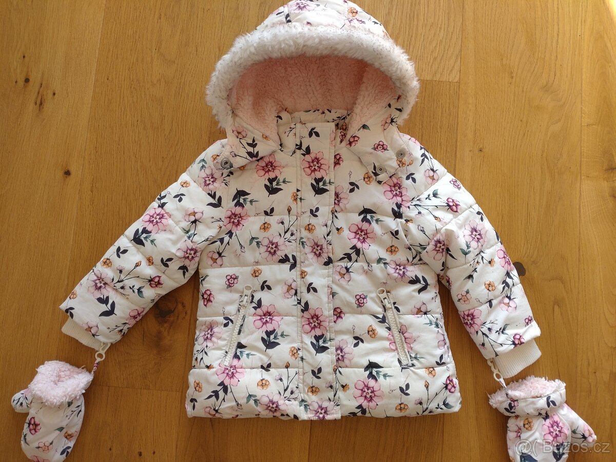 Zimni bunda - bila, ruz.kvety (80/86) - 2
