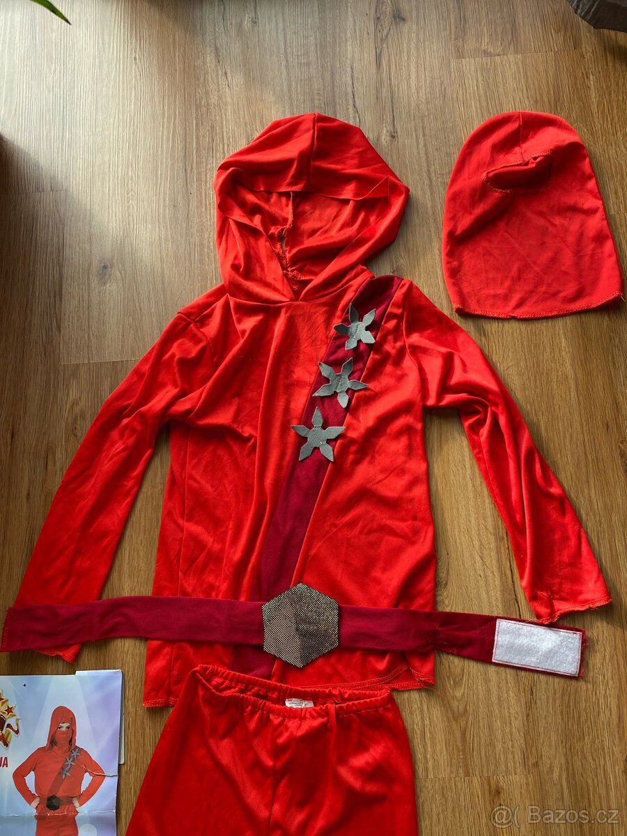 Kostým Červený ninja 130/140 - 2