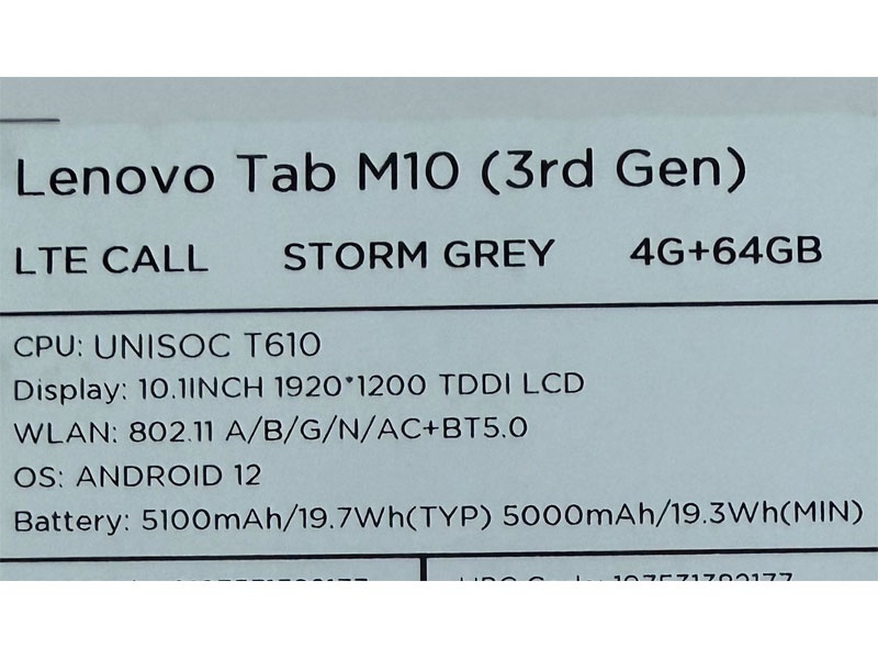 Lenovo Tab M10 3.gen, novy - 2