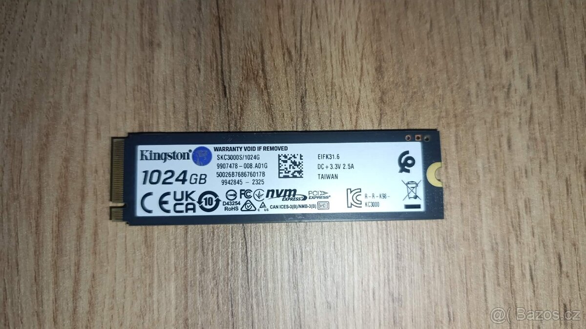 Prodám SSD disk Kingston KC3000 1TB - 2