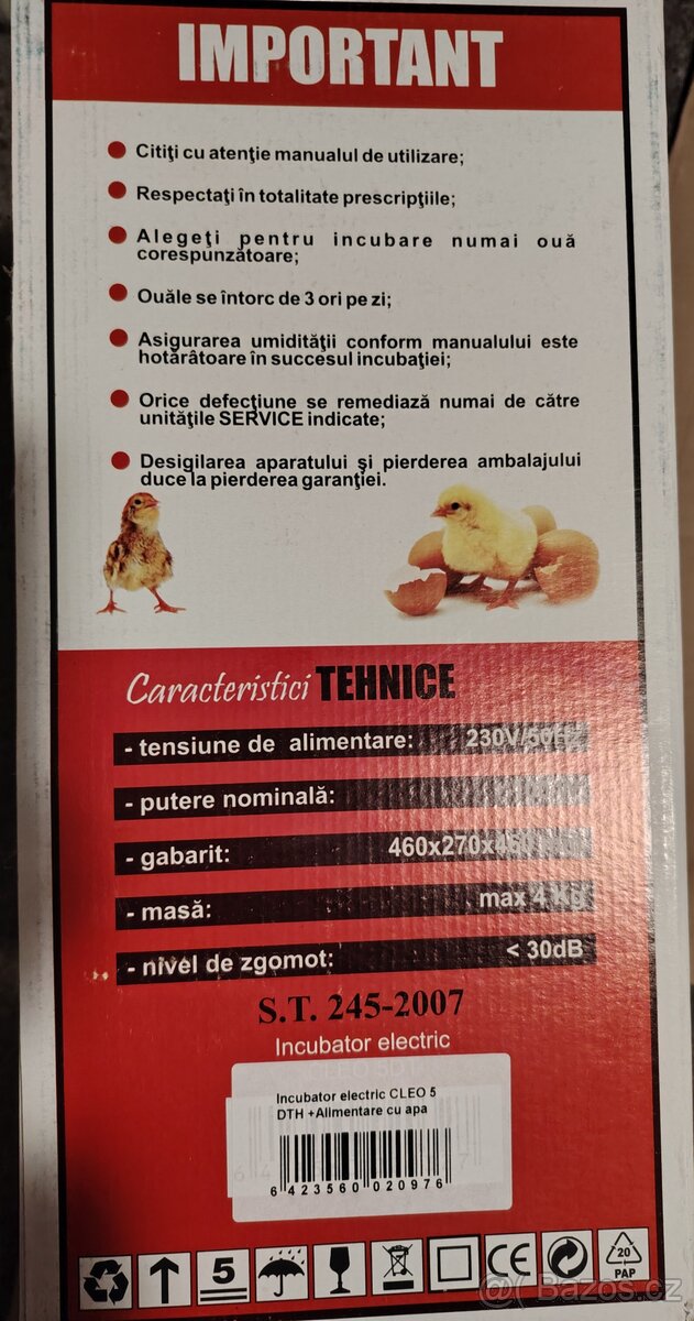Prodám elektrickou líheň CLEO 5 DTHW - 2