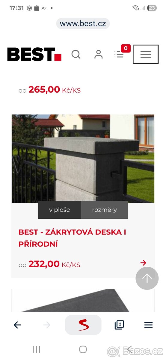 Zákrytová deska best luneta - 2