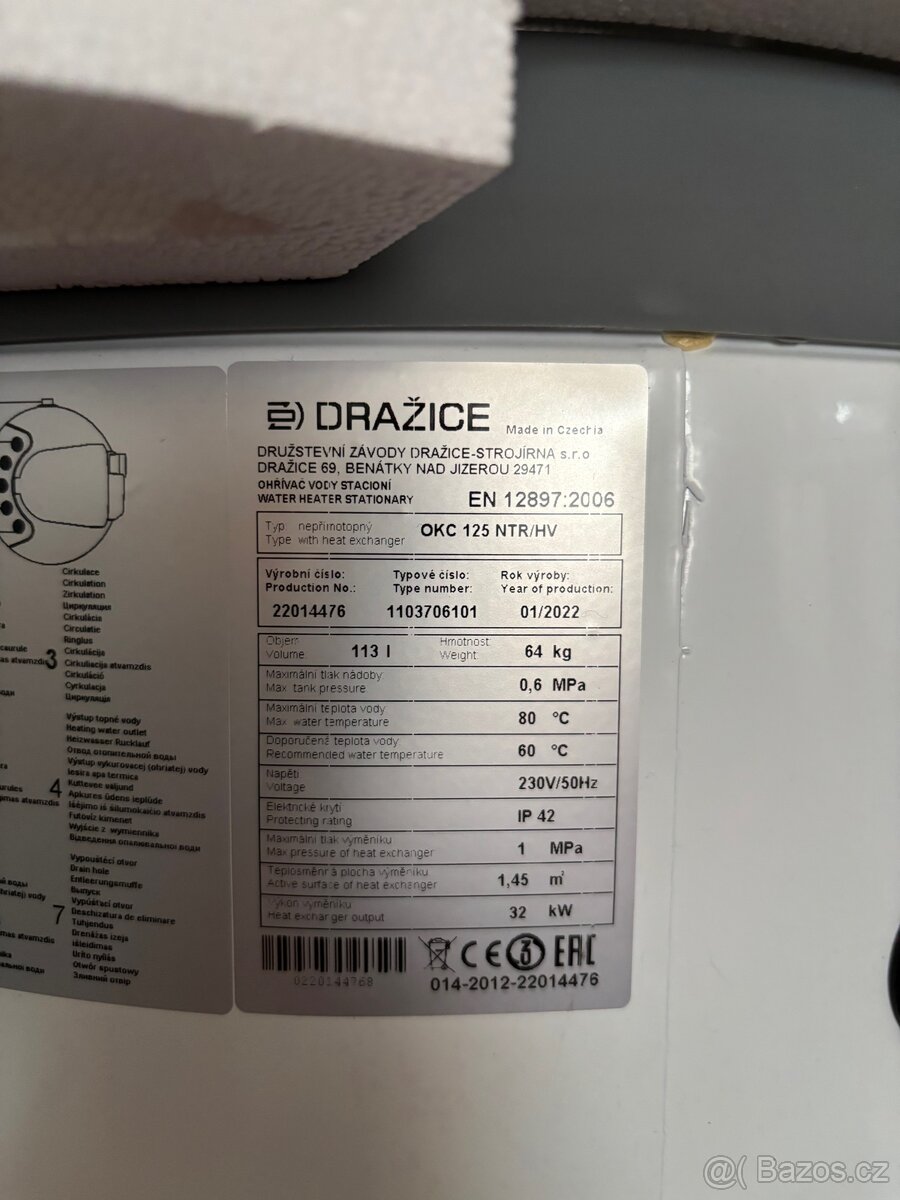 Bojler Dražice 125 OKC - 2