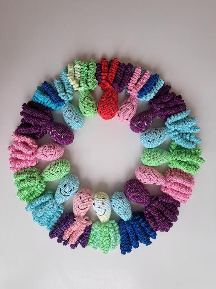 ručně háčkované chobotnice z bavlny - 2