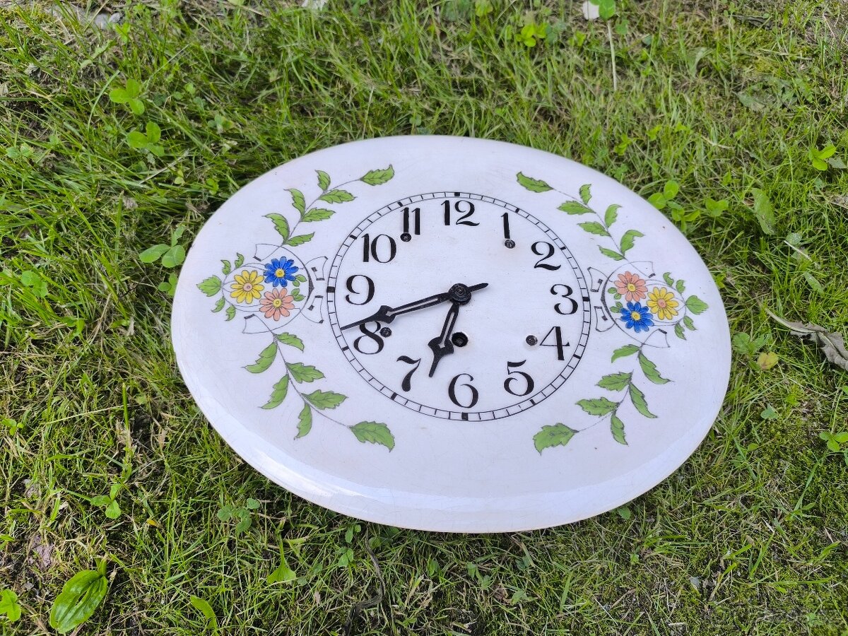 Starožitné smaltované kuchyňské hodiny - 2