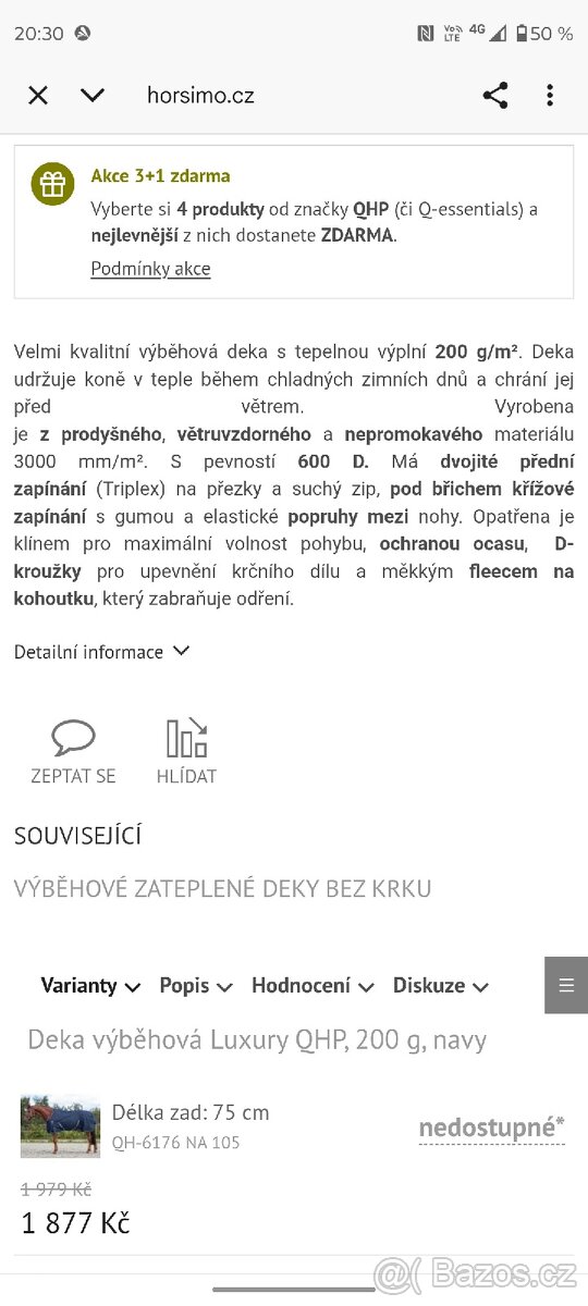 Zimní výběhová deka 130 cm 200g - 2